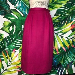 EUC Vintage Lauren Alexandra Size 6 Magenta Pink Pleated Long  Skirt W/ Pockets